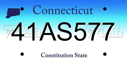 41AS577 Connecticut License Plate