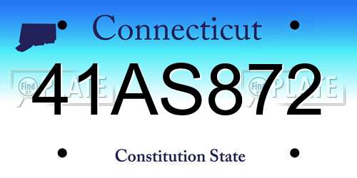 41AS872 Connecticut License Plate