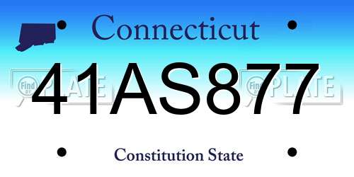 41AS877 Connecticut License Plate