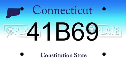 41B69 Connecticut License Plate