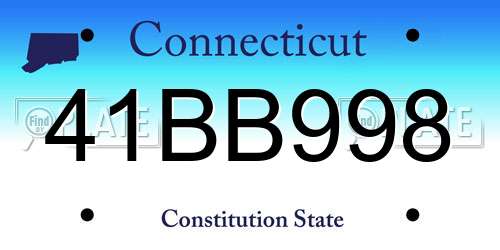 41BB998 Connecticut License Plate