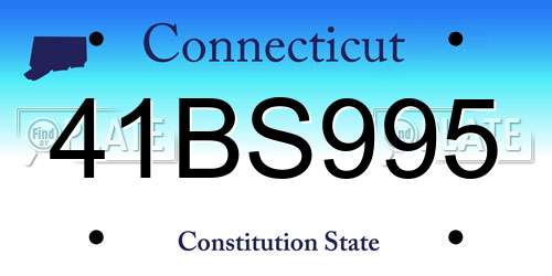 41BS995 Connecticut License Plate