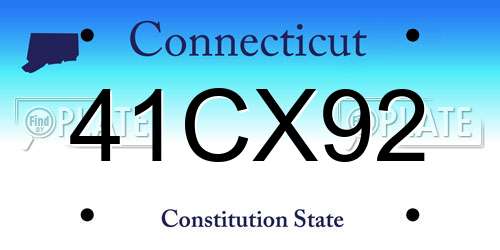 41CX92 Connecticut License Plate