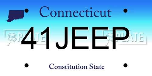 41JEEP Connecticut License Plate