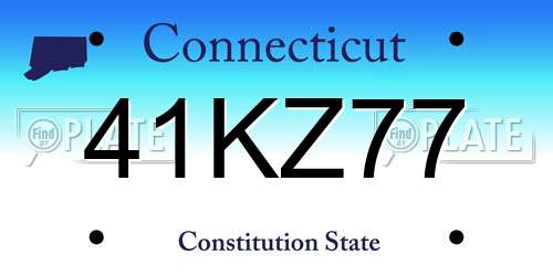 41KZ77 Connecticut License Plate
