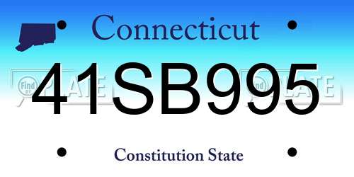 41SB995 Connecticut License Plate