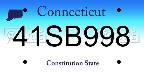 41SB998 Connecticut License Plate