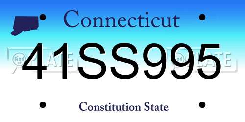 41SS995 Connecticut License Plate