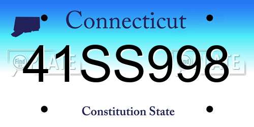 41SS998 Connecticut License Plate