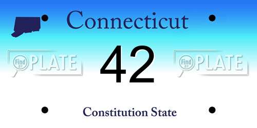 42 Connecticut License Plate