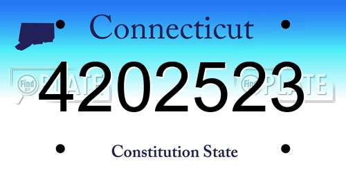 4202523 Connecticut License Plate
