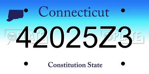 42025Z3 Connecticut License Plate