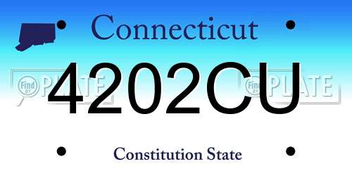 4202CU Connecticut License Plate