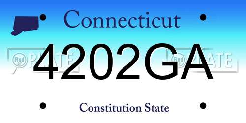 4202GA Connecticut License Plate
