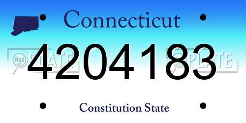 4204183 Connecticut License Plate