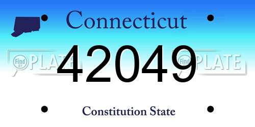 42049 Connecticut License Plate