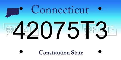 42075T3 Connecticut License Plate