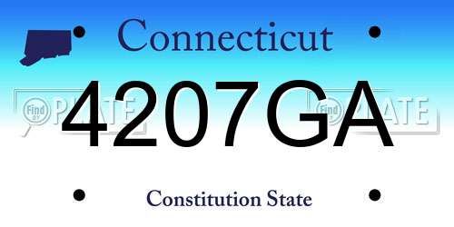 4207GA Connecticut License Plate