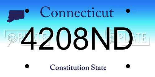 4208ND Connecticut License Plate
