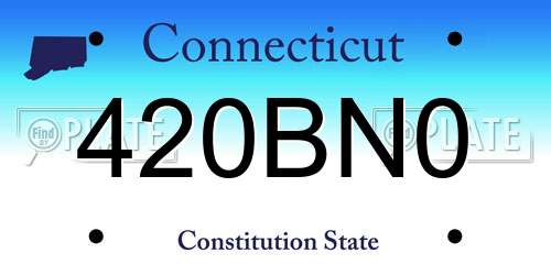 420BN0 Connecticut License Plate