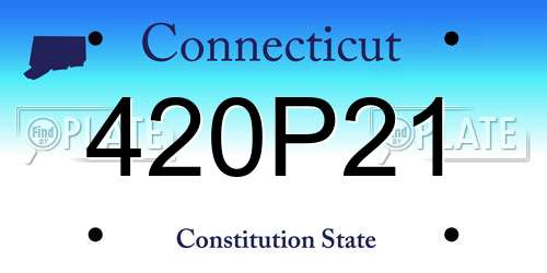 420P21 Connecticut License Plate