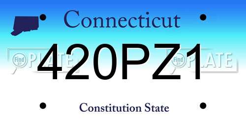 420PZ1 Connecticut License Plate