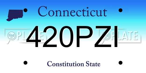 420PZI Connecticut License Plate