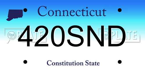 420SND Connecticut License Plate