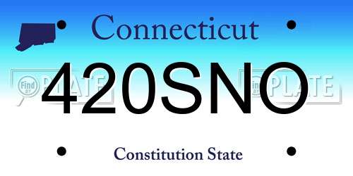 420SNO Connecticut License Plate