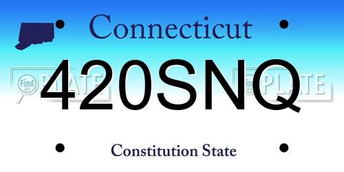 420SNQ Connecticut License Plate