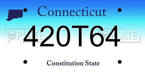 420T64 Connecticut License Plate