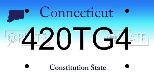 420TG4 Connecticut License Plate