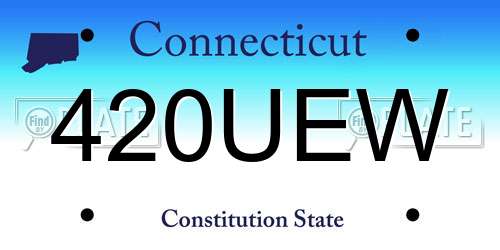 420UEW Connecticut License Plate
