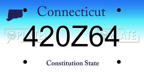 420Z64 Connecticut License Plate