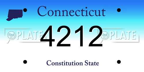 4212 Connecticut License Plate