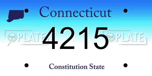 4215 Connecticut License Plate