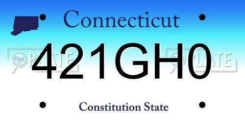 421GH0 Connecticut License Plate