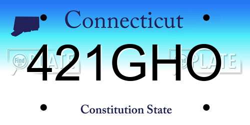 421GHO Connecticut License Plate