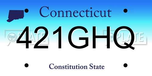 421GHQ Connecticut License Plate