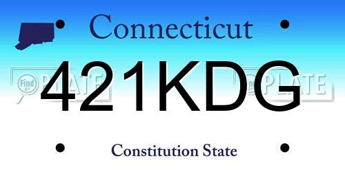 421KDG Connecticut License Plate