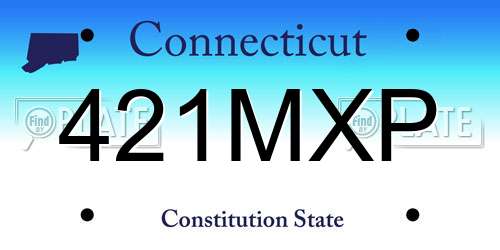 421MXP Connecticut License Plate