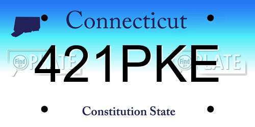 421PKE Connecticut License Plate