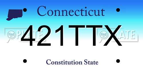 421TTX Connecticut License Plate