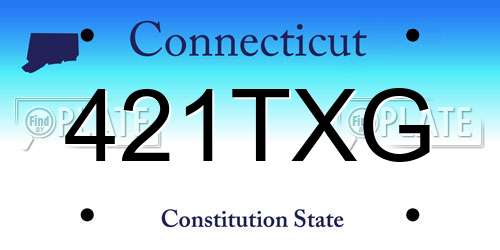 421TXG Connecticut License Plate