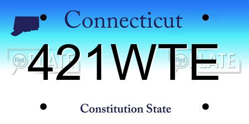421WTE Connecticut License Plate