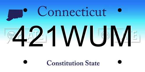 421WUM Connecticut License Plate