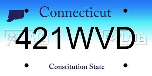 421WVD Connecticut License Plate