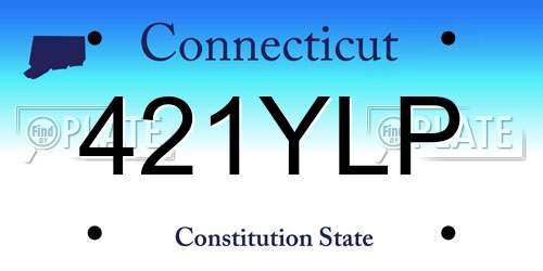 421YLP Connecticut License Plate