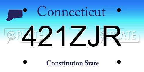 421ZJR Connecticut License Plate
