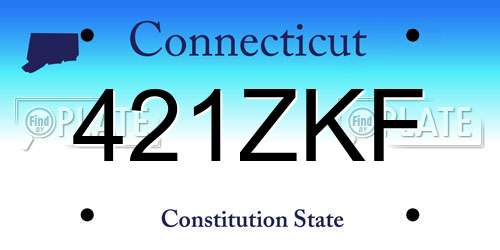 421ZKF Connecticut License Plate